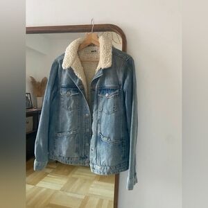 Topshop Moto Cream Sherpa Jacket